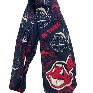 Cleveland Indians Men's Navy and Red Graphic Tie